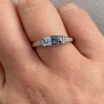 Purple Sapphire New Horizon Ring Purple Sapphire New Horizon ring on a hand